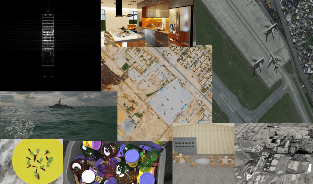 Rendered.ai synthetic imagery collage