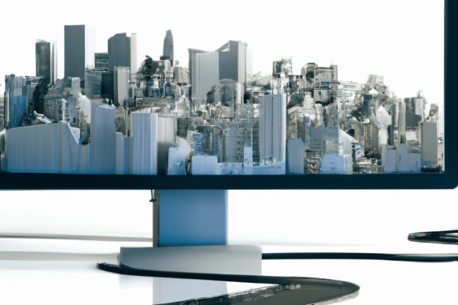 city on computer screen