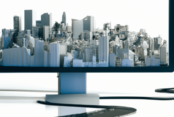 city on computer screen