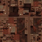 Rendered.ai generated this aerial image from a dataset used to detect cranes. The Rendered.ai platform was used to engineer this dataset for effective detection using physics-based simulation and GAN-based post processing.