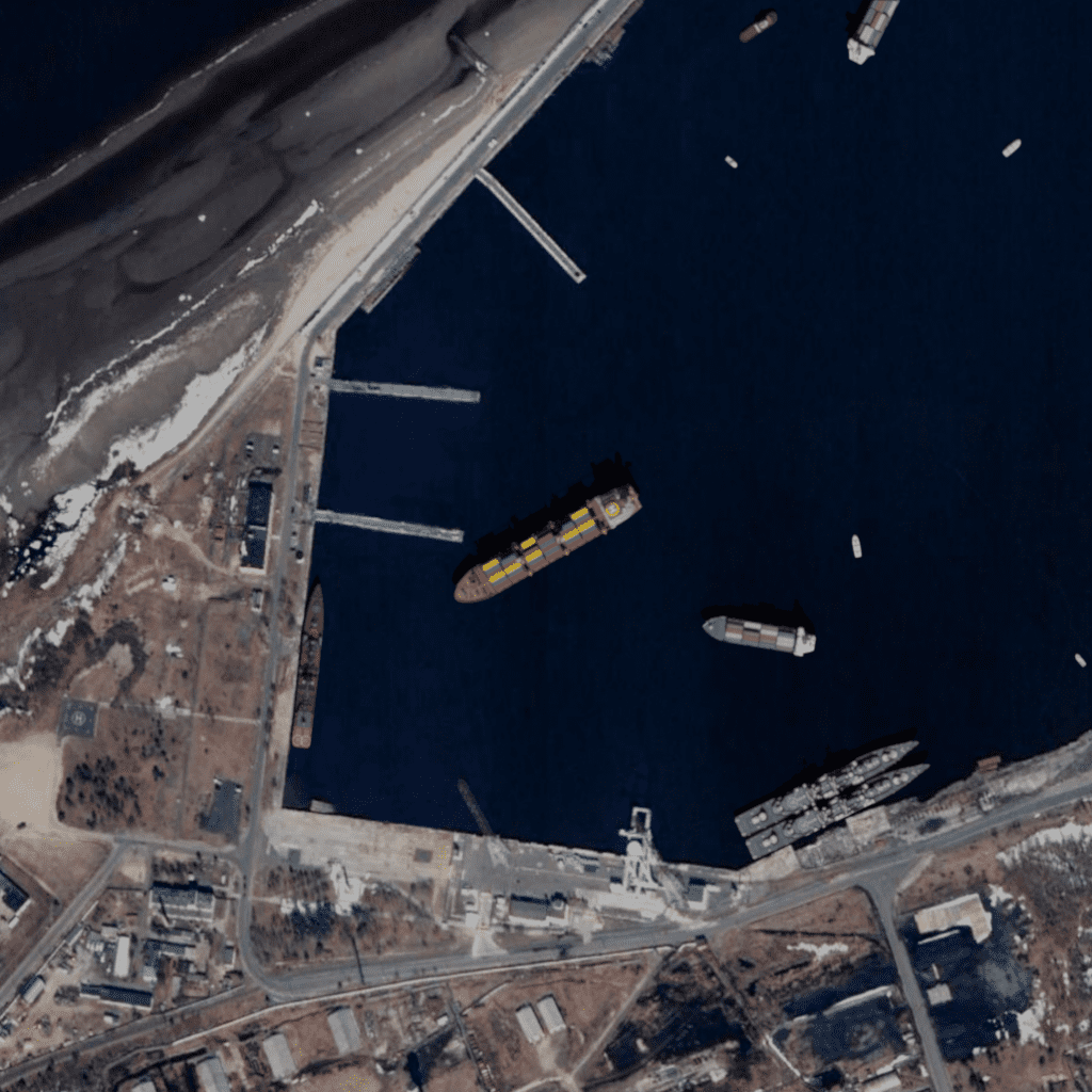 overhead image of water with ships