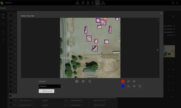 Visualization of inference layers run on a trained computer vision model in the Rendered.ai Platform.