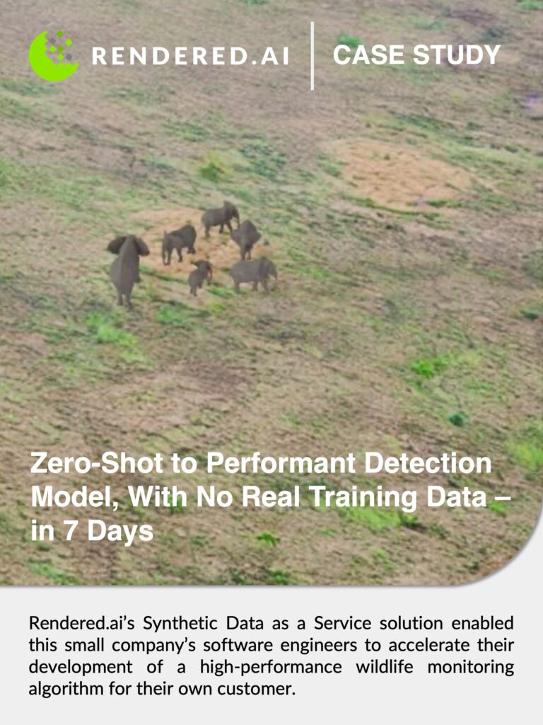 Synthetic RGB data generation to train drone based wildlife monitoring systems.