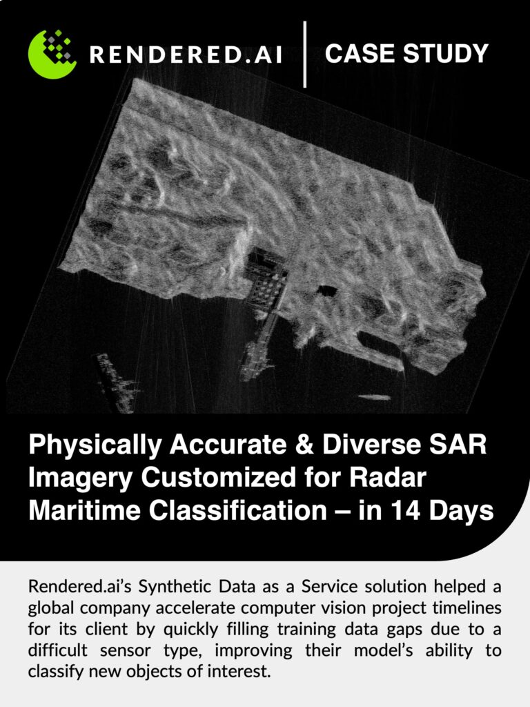 Synthetic Aperture Radar (SAR) data generation to train maritime classification computer vision models.