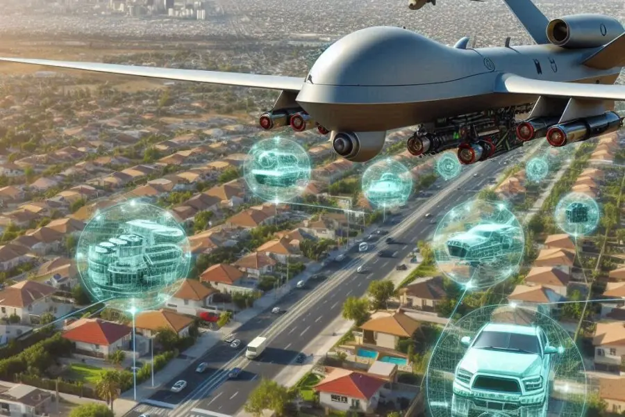 Advanced AI camoflauge and deception technology in drone warfare.